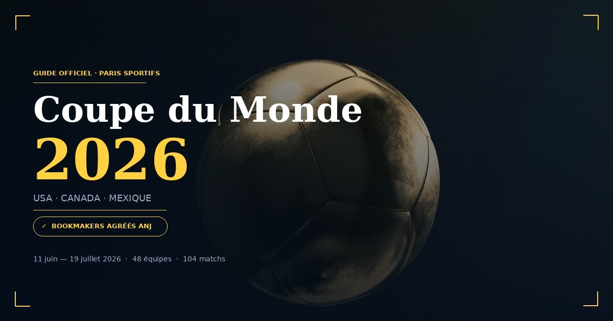 Bookmakers agréés ANJ pour parier sur la Coupe du Monde 2026