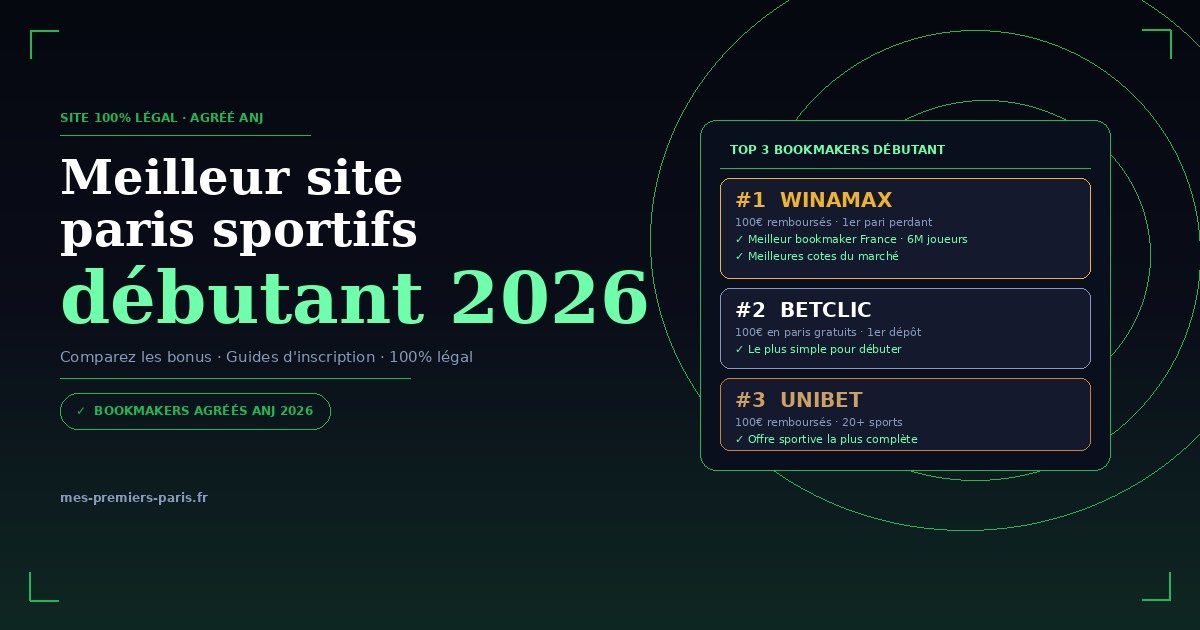 Meilleur site paris sportifs débutant 2026 - Top bookmakers agréés ANJ